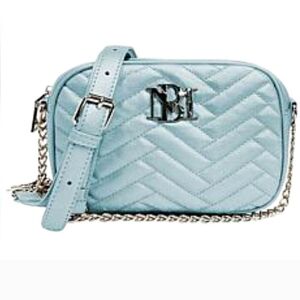 Badgley mischka blue quilted crossbody bag